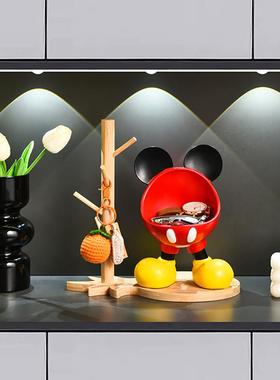 卡通大肚米奇欢迎回家钥匙收纳摆件入户玄关电视柜乔迁新居装饰品