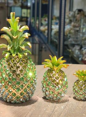 满钻凤梨镀合金镀金摆件家居创意珐琅彩色工艺品贺礼商务礼品摆件