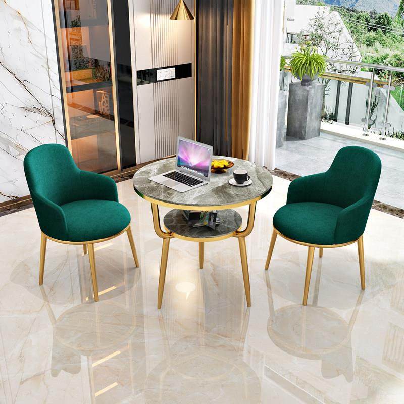 北欧现代轻奢洽谈桌椅组合会客休息区商务部售楼处接待小圆桌岩板,淘宝优惠券,粉丝福利购,淘宝优惠卷