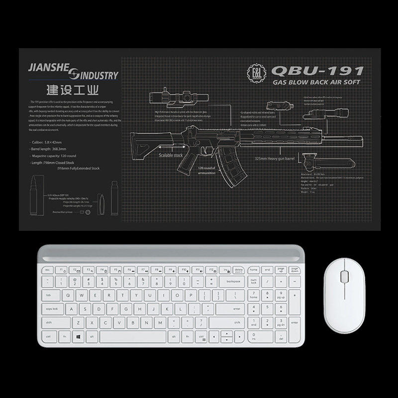 建设工业 E&L 珠海航展QBU-191线框图案特制鼠标垫文创纪念品,淘宝优惠券,粉丝福利购,淘宝优惠卷