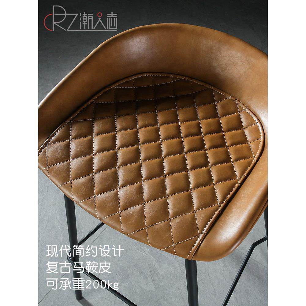 酒吧椅覆古马鞍皮革高脚椅酒吧椅工业风格酒吧凳美国无障碍豪华靠,淘宝优惠券,粉丝福利购,淘宝优惠卷