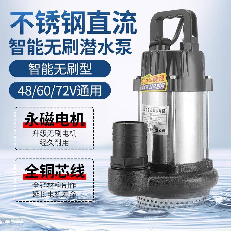 厂家直销电动车直流潜水泵永磁家用抽水泵大流量抽水机 - 图0