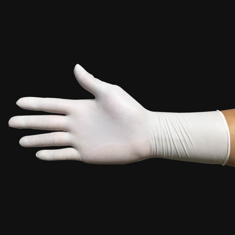 12寸白色加厚一次性丁腈橡胶乳胶防水耐油劳保清洁防油耐酸碱手套 - 图1