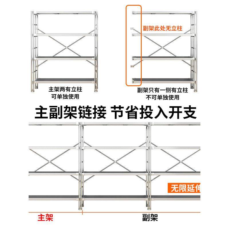 厨房不锈钢置物架落地烤箱微波炉收纳架家用货架阳台多层储物架子,淘宝优惠券,粉丝福利购,淘宝优惠卷