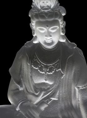 琉璃佛像自在观音观音菩萨观自在菩萨供奉办公室高档摆件