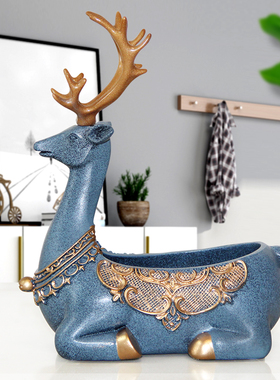 创意客厅招财鹿摆件高档家居饰品轻奢办公室玄关酒柜简约工艺品