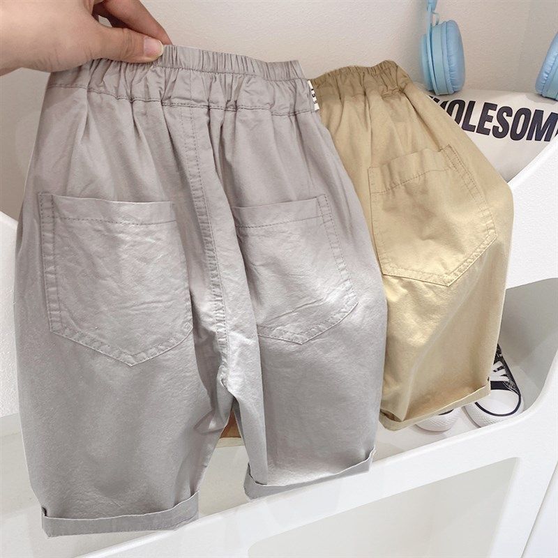 儿童时尚裤子男童工装短裤夏季外穿宝宝休闲七分裤小男孩梭织中裤,淘宝优惠券,粉丝福利购,淘宝优惠卷