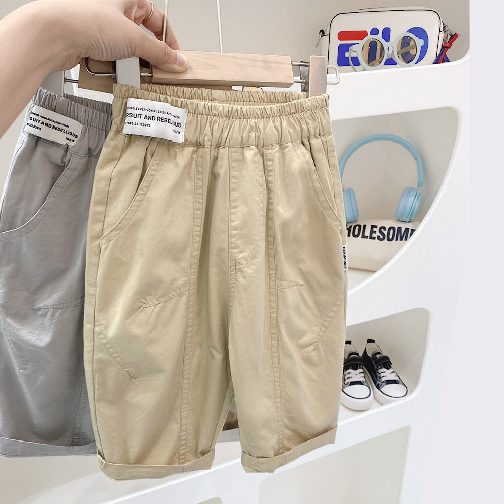 儿童时尚裤子男童工装短裤夏季外穿宝宝休闲七分裤小男孩梭织中裤,淘宝优惠券,粉丝福利购,淘宝优惠卷