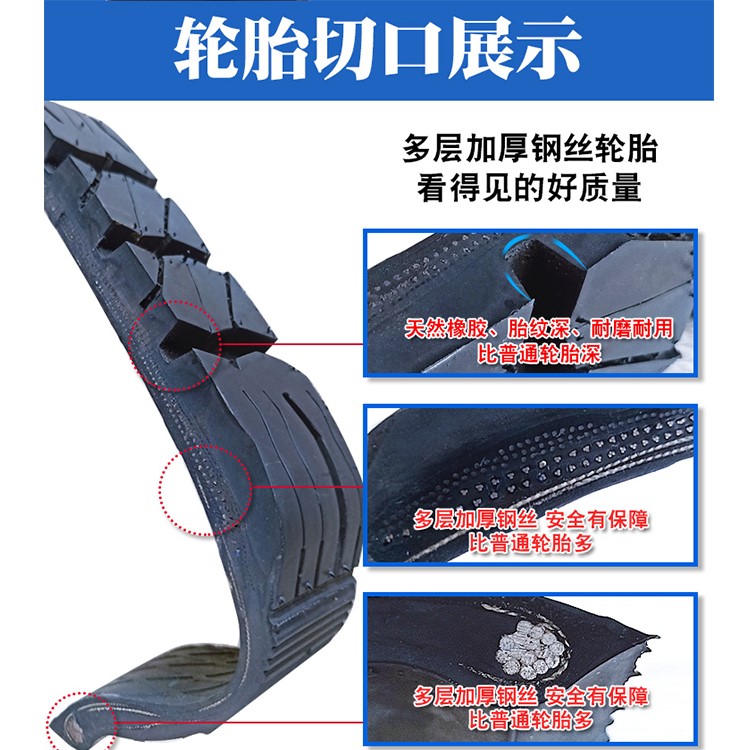 五菱宏光四季汽车轮胎185/65 R14静音真空胎专用钢丝胎耐磨雪地胎 - 图2