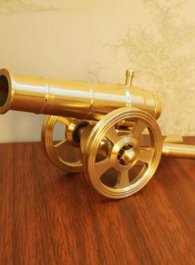 黄铜大炮模型拜神铜器风水铜炮玄关中式摆件高级精致礼品可当玩具