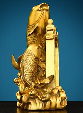 铜鲤鱼摆件鱼跃龙门纯铜锦鲤年年有余家居办公室客厅桌面装饰工艺