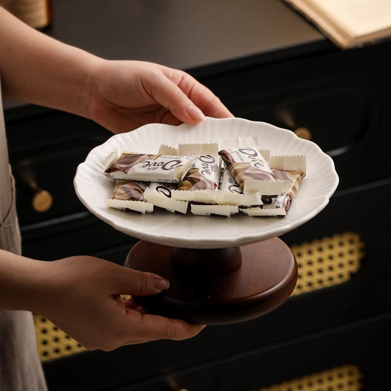 陶瓷多层水果盘家用零食点心架摆放盘子客厅餐厅收纳多层创意摆件 - 图2