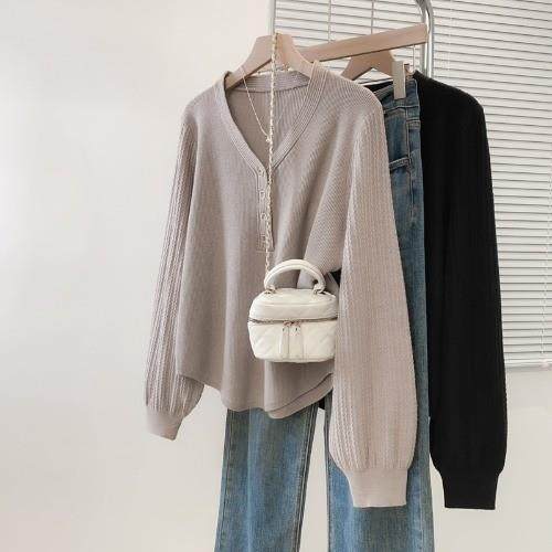 推荐大码胖mm时尚遮肉V领长袖针织衫内搭女秋季2025新款打底毛衣,淘宝优惠券,粉丝福利购,淘宝优惠卷