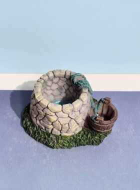 石头井屋簷轱辘打水中式