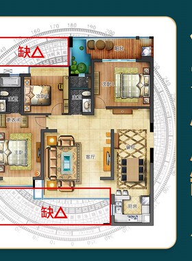 黄玉坤卦艮卦补角牌房屋缺角八卦房屋补角乾巽坎离兑震卦摆挂件