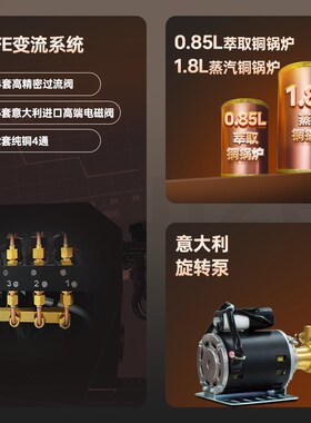Milesto迈拓EM50VFE变流曲线萃取双锅炉旋转泵半自动意式咖啡机