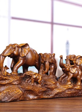 吉祥象摆件大号招财办公室吉祥七象工艺品桌面乔迁家居客厅装饰品