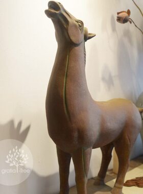 比如树│中式古典仿古唐代战马摆件 马 样板房家居软装开业礼品