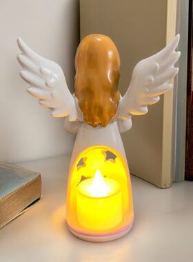 妈妈礼物雕塑天使母亲节家居桌面客厅装饰品花捧工艺品摆件树脂