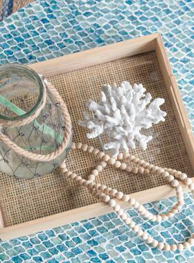 白色珊瑚现代轻奢入户玄关装饰品样板间客厅桌面酒柜装饰品摆件