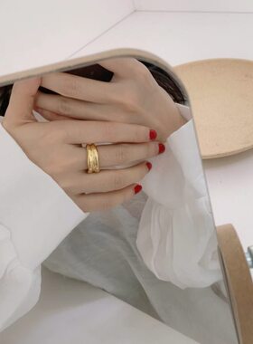 解构经典～重塑格调！多维立体质感宽版戒指可水洗包金上档次潮