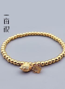 990足银莲花两世欢蓬复古珠手链