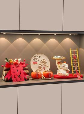 新的中国风幸运猫装饰品钥匙存储入口装饰品乔迁新家装饰用品礼品