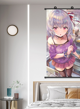 极简风二次元美女挂画客厅卧室玄关动漫挂画墙壁画沙发背景装饰画