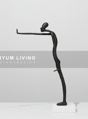 简约现代展厅金属创意人物u造型雕塑摆件家居客厅样板房间软装饰