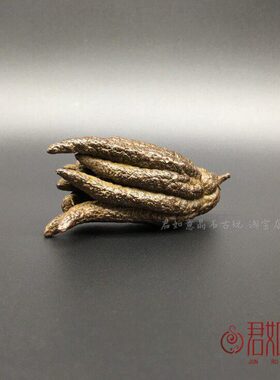 特产茶宠摆件宠铜佛手瓜茶艺把件实心佛手 寓意南方工艺品铜