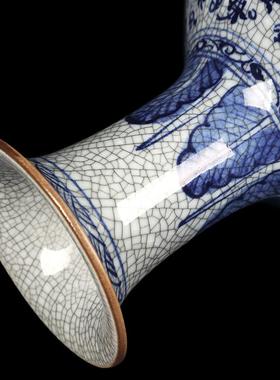 景德镇陶瓷器中式仿古花瓶工艺品客厅摆件家居玄关博古架装饰品