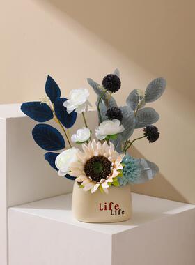 彷真绿植桌面小摆件客厅家居玄关服装店办公室鞋柜装饰品花盆假花