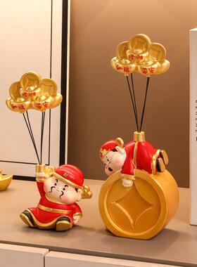 财神爷摆件家用客厅办公室桌面装饰品工位招财乔迁新居搬家小礼物