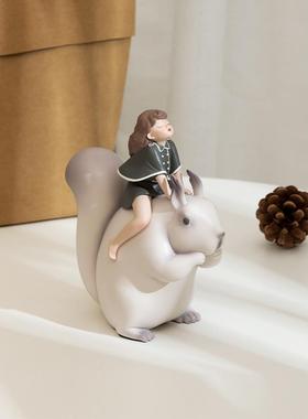 白夜童话晚安兔子饰品家装闺蜜结婚女孩礼物创意学习减压图