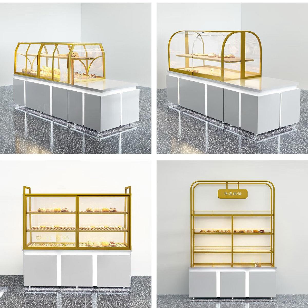 新款面包柜面包展示柜蛋糕店货架糕点展示柜中岛柜模型烘焙房边柜 - 图2