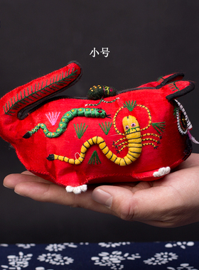 中朴民艺纯手工刺绣n大号五毒布老虎宝宝满月百天抓周礼物布艺玩