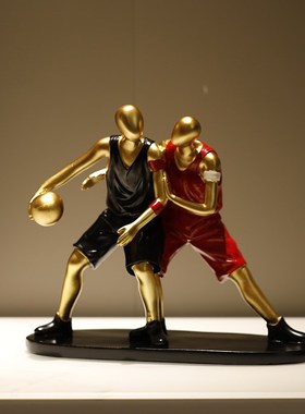 创意儿童房装饰品篮球人物摆件玄关客厅酒柜装饰品办公室家居轻奢