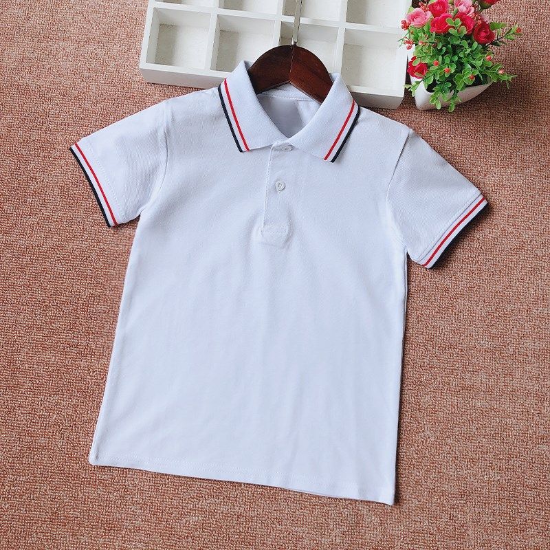 儿童校服夏款短袖POLO衫男女童小学生纯棉白色T恤中大童女孩童装,淘宝优惠券,粉丝福利购,淘宝优惠卷
