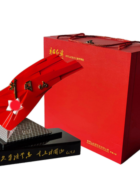 井冈红旗雕塑精神桌面摆件纪念品收藏商务红色文化创意礼盒装包邮