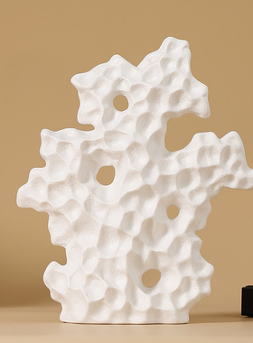 创意珊瑚石陶瓷摆件家居饰品高级感小众办公室玄关红酒柜装饰摆设