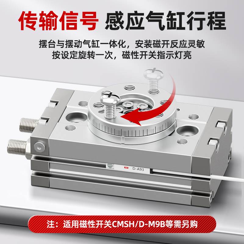 旋转摆动气缸90度msqb10A齿轮式180度HRQ小型20a/30a/50A/R/L2/L3 - 图2