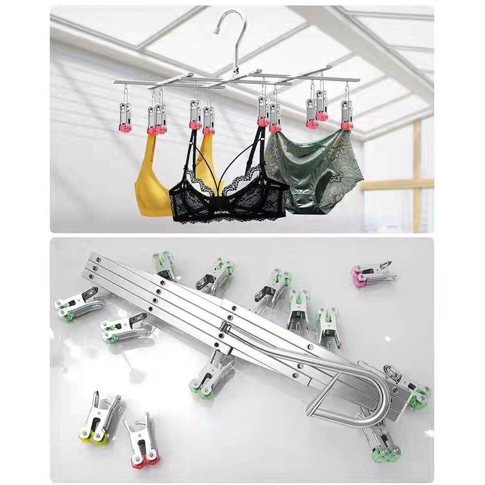 不锈钢防风折叠304特厚加粗阳台无痕晾晒收纳女孩金属衣架家用舍,淘宝优惠券,粉丝福利购,淘宝优惠卷