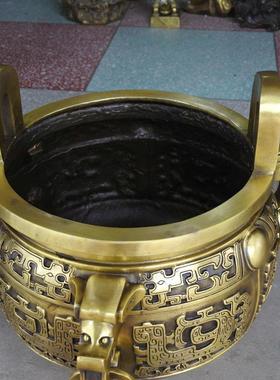 大号圆鼎纯铜克鼎九龙宝鼎鼎盛千秋香炉镇宅旺运铜器家居客厅摆件