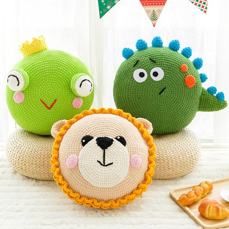 毛线手工编织diy玩偶毛线材料包可爱卡通动物抱枕枕靠钩针萌仔仔,淘宝优惠券,粉丝福利购,淘宝优惠卷