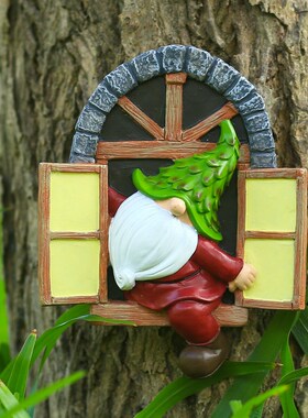 创意精灵壁饰g挂件装饰可爱人卡通千户外花园树挂摆件阳台墙壁布