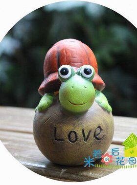 园艺摆件阳台花圃点缀/出口工艺品*陶瓷超萌小乌龟龟--怡然自得