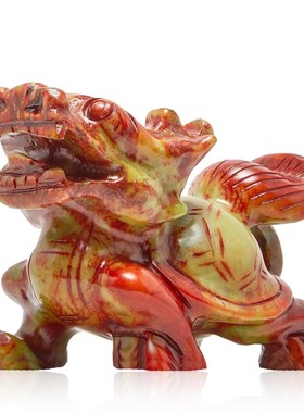 古玄空岫玉龙头龟摆件家居 龙龟书房客厅摆设办公室工艺品装饰品