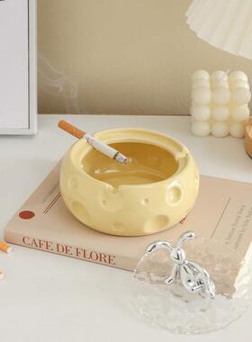 轻奢烟灰缸客厅茶几家用创意办公室高端大气上档次防飞灰带盖烟缸