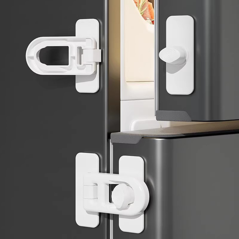 安全锁卡扣抽屉锁儿童防开柜门纱窗固定搭扣推拉门锁扣免打孔门栓 - 图1