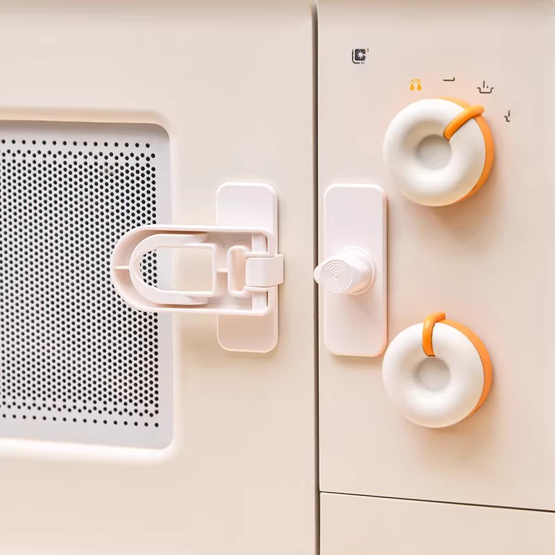 安全锁卡扣抽屉锁儿童防开柜门纱窗固定搭扣推拉门锁扣免打孔门栓 - 图3